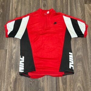 VTG Nike Cycling Jersey Men's XL Red Biking Bicycle 80s Gray Tag Sportswear
